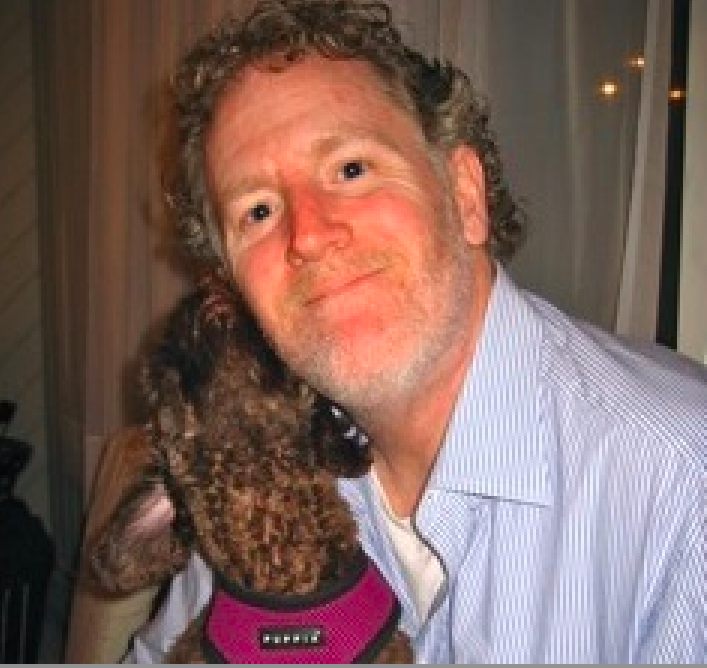 Gerry Hayden and his dog, Baci, who was present for our interview. (photo courtesy North Fork Table & Inn)