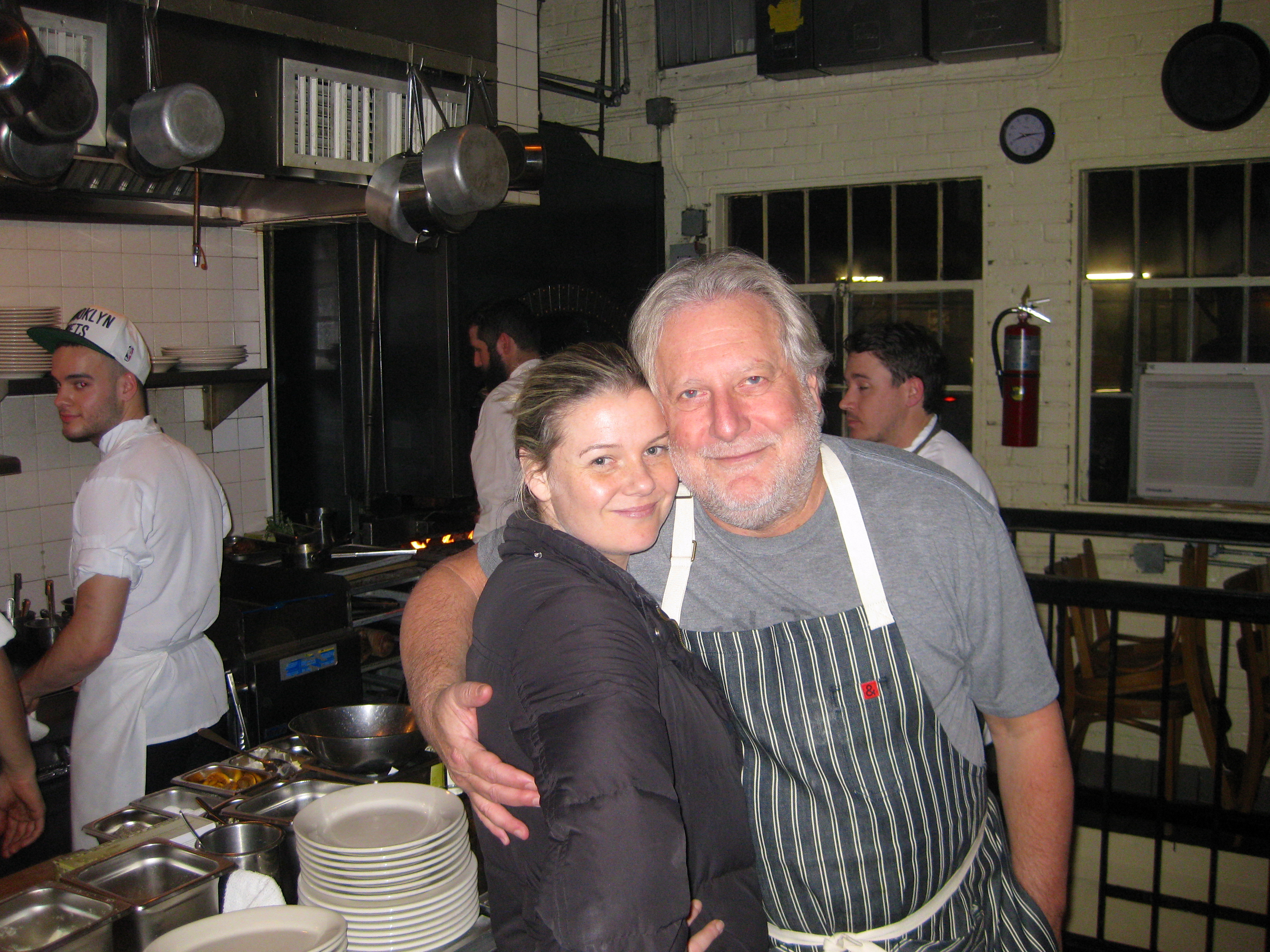 Reunited:  Onetime GM Anna Weinberg and Jonathan Waxman in the Barbuto kitchen.