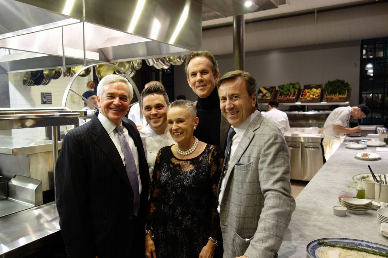 Gavin and his parents, alongside Boulud and Keller in Spoon and Stable's Kitchen (photo copyright 2014 by Bob Grimes)