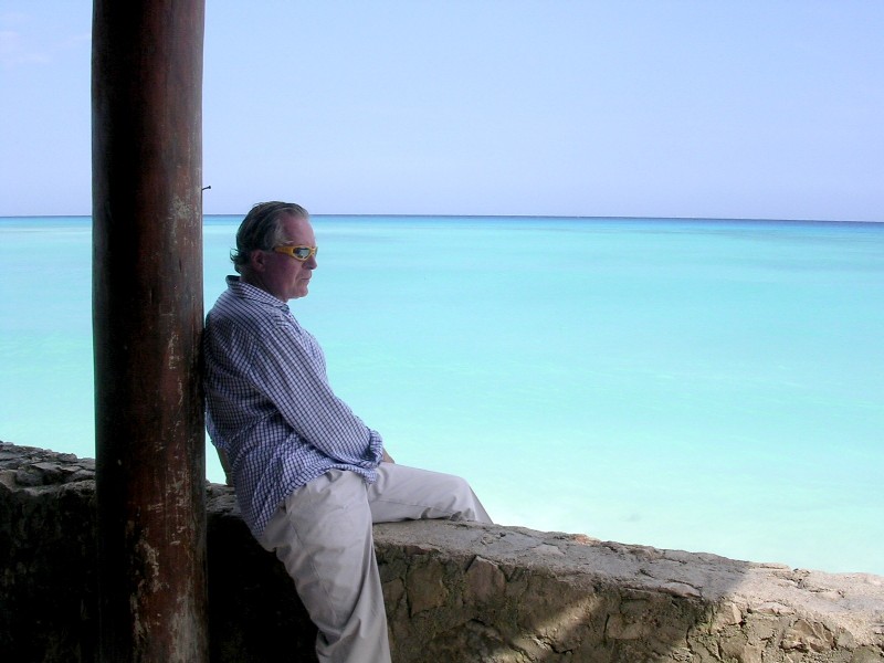 Jeremiah Tower, far from NYC in Playa del Carmen, 2009 (photo courtesy Jeremiah Tower)